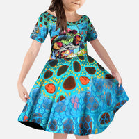 Personalized Kiss My Bass Fishing Kid Short Sleeve Dress Fish Me Luck - Wonder Print Shop