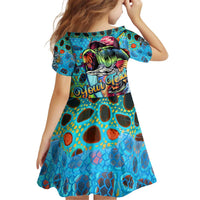 Personalized Kiss My Bass Fishing Kid Short Sleeve Dress Fish Me Luck - Wonder Print Shop