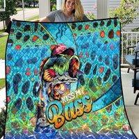 Kiss My Bass Fishing Quilt Fish Me Luck - Wonder Print Shop