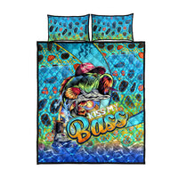 Kiss My Bass Fishing Quilt Bed Set Fish Me Luck - Wonder Print Shop