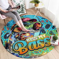 Kiss My Bass Fishing Round Carpet Fish Me Luck