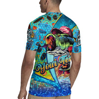 Personalized Kiss My Bass Fishing Rugby Jersey Fish Me Luck - Wonder Print Shop