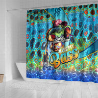Kiss My Bass Fishing Shower Curtain Fish Me Luck