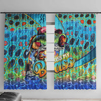 Kiss My Bass Fishing Window Curtain Fish Me Luck - Wonder Print Shop