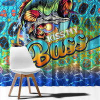 Kiss My Bass Fishing Window Curtain Fish Me Luck - Wonder Print Shop