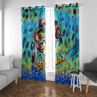 Kiss My Bass Fishing Window Curtain Fish Me Luck - Wonder Print Shop