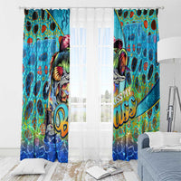 Kiss My Bass Fishing Window Curtain Fish Me Luck - Wonder Print Shop