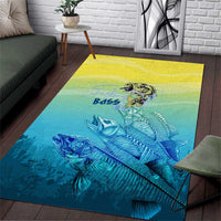 Fishing Bone Summer Bass Area Rug Fishbone Ocean - Wonder Print Shop