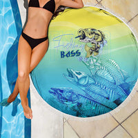 Fishing Bone Summer Bass Beach Blanket Fishbone Ocean - Wonder Print Shop