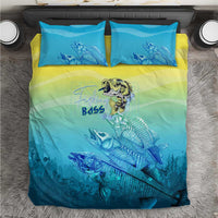 Fishing Bone Summer Bass Bedding Set Fishbone Ocean - Wonder Print Shop
