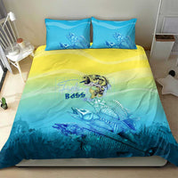 Fishing Bone Summer Bass Bedding Set Fishbone Ocean - Wonder Print Shop