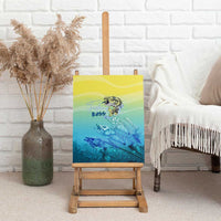 Fishing Bone Summer Bass Canvas Wall Art Fishbone Ocean - Wonder Print Shop