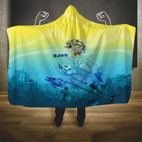 Fishing Bone Summer Bass Hooded Blanket Fishbone Ocean