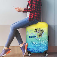 Fishing Bone Summer Bass Luggage Cover Fishbone Ocean - Wonder Print Shop