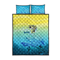 Fishing Bone Summer Bass Quilt Bed Set Fishbone Ocean - Wonder Print Shop