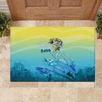 Fishing Bone Summer Bass Rubber Doormat Fishbone Ocean - Wonder Print Shop