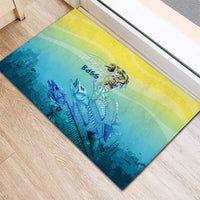Fishing Bone Summer Bass Rubber Doormat Fishbone Ocean - Wonder Print Shop