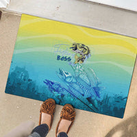 Fishing Bone Summer Bass Rubber Doormat Fishbone Ocean - Wonder Print Shop