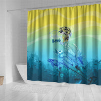 Fishing Bone Summer Bass Shower Curtain Fishbone Ocean