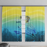 Fishing Bone Summer Bass Window Curtain Fishbone Ocean - Wonder Print Shop