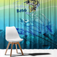 Fishing Bone Summer Bass Window Curtain Fishbone Ocean - Wonder Print Shop