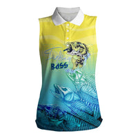 Personalized Fishing Bone Summer Bass Women Sleeveless Polo Shirt Fishbone Ocean - Wonder Print Shop