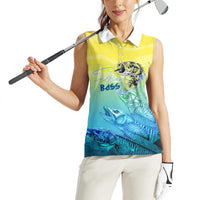 Personalized Fishing Bone Summer Bass Women Sleeveless Polo Shirt Fishbone Ocean - Wonder Print Shop