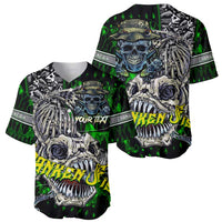 Personalized Franken Fish Baseball Jersey Skull Fishing Green - Wonder Print Shop