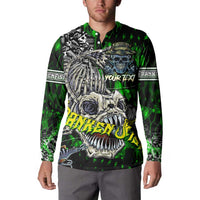 Personalized Franken Fish Button Sweatshirt Skull Fishing Green - Wonder Print Shop