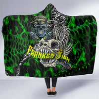 Franken Fish Hooded Blanket Skull Fishing Green