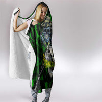 Franken Fish Hooded Blanket Skull Fishing Green