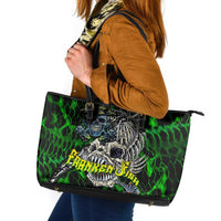 Franken Fish Leather Tote Bag Skull Fishing Green - Wonder Print Shop