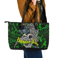 Franken Fish Leather Tote Bag Skull Fishing Green - Wonder Print Shop