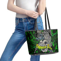 Franken Fish Leather Tote Bag Skull Fishing Green - Wonder Print Shop