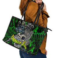 Franken Fish Leather Tote Bag Skull Fishing Green - Wonder Print Shop