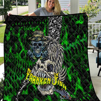 Franken Fish Quilt Skull Fishing Green - Wonder Print Shop