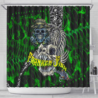Franken Fish Shower Curtain Skull Fishing Green