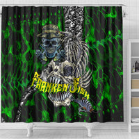 Franken Fish Shower Curtain Skull Fishing Green