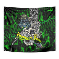 Franken Fish Tapestry Skull Fishing Green - Wonder Print Shop