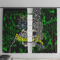 Franken Fish Window Curtain Skull Fishing Green - Wonder Print Shop