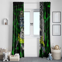 Franken Fish Window Curtain Skull Fishing Green - Wonder Print Shop