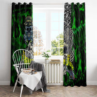 Franken Fish Window Curtain Skull Fishing Green - Wonder Print Shop