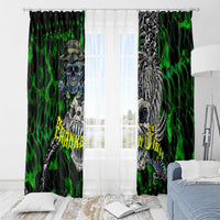 Franken Fish Window Curtain Skull Fishing Green - Wonder Print Shop