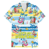 Surfing Christmas Family Matching Off Shoulder Maxi Dress and Hawaiian Shirt Tropical Santa Let's Go Surfing - Wonder Print Shop