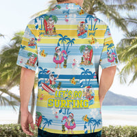 Surfing Christmas Hawaiian Shirt Tropical Santa Let's Go Surfing - Wonder Print Shop