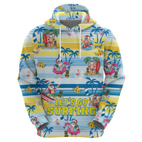 Surfing Christmas Hoodie Tropical Santa Let's Go Surfing - Wonder Print Shop