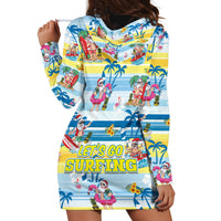 Surfing Christmas Hoodie Dress Tropical Santa Let's Go Surfing - Wonder Print Shop