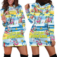 Surfing Christmas Hoodie Dress Tropical Santa Let's Go Surfing - Wonder Print Shop