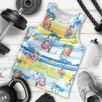 Surfing Christmas Men Tank Top Tropical Santa Let's Go Surfing - Wonder Print Shop