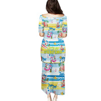 Surfing Christmas Puletasi Tropical Santa Let's Go Surfing - Wonder Print Shop